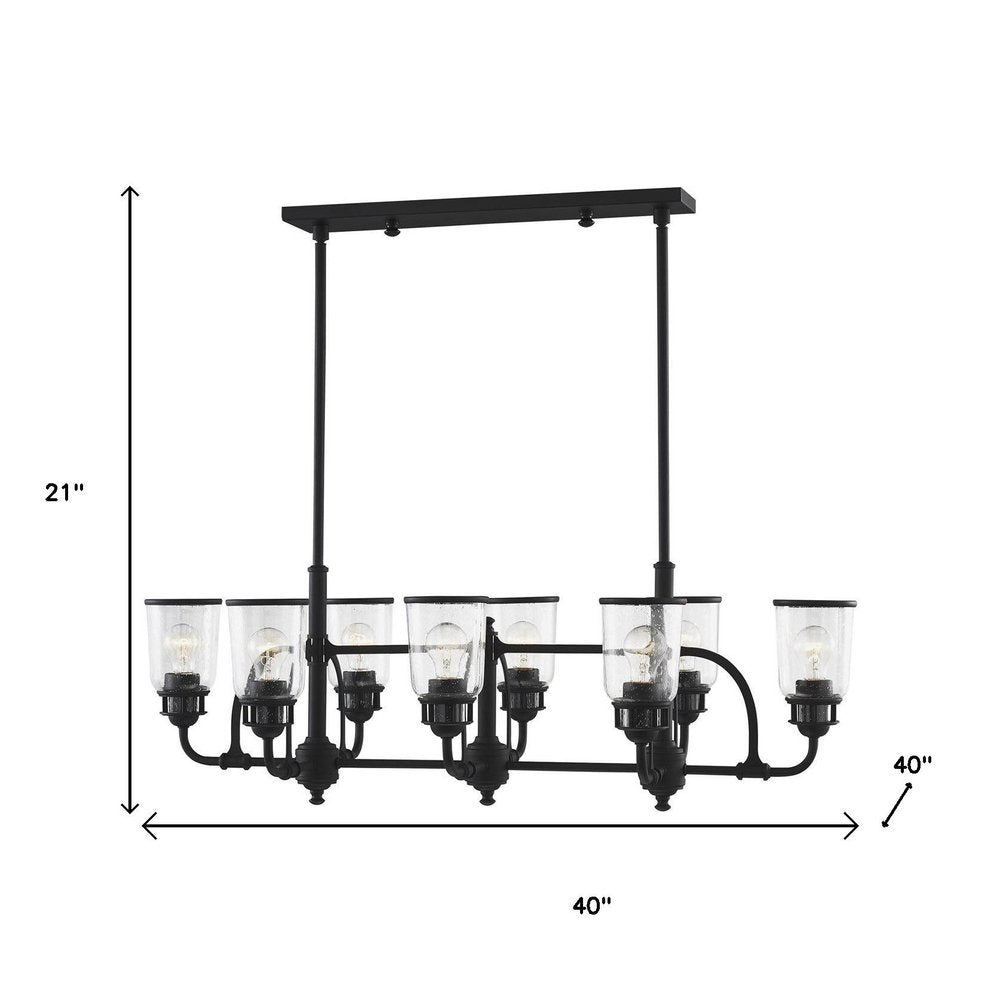 Black Eight Light Metal Dimmable Chandelier With Shades HomeRoots