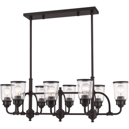 Bronze Eight Light Metal Dimmable Chandelier With Shades HomeRoots