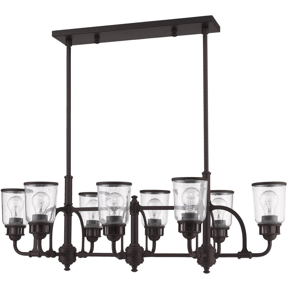 Bronze Eight Light Metal Dimmable Chandelier With Shades HomeRoots