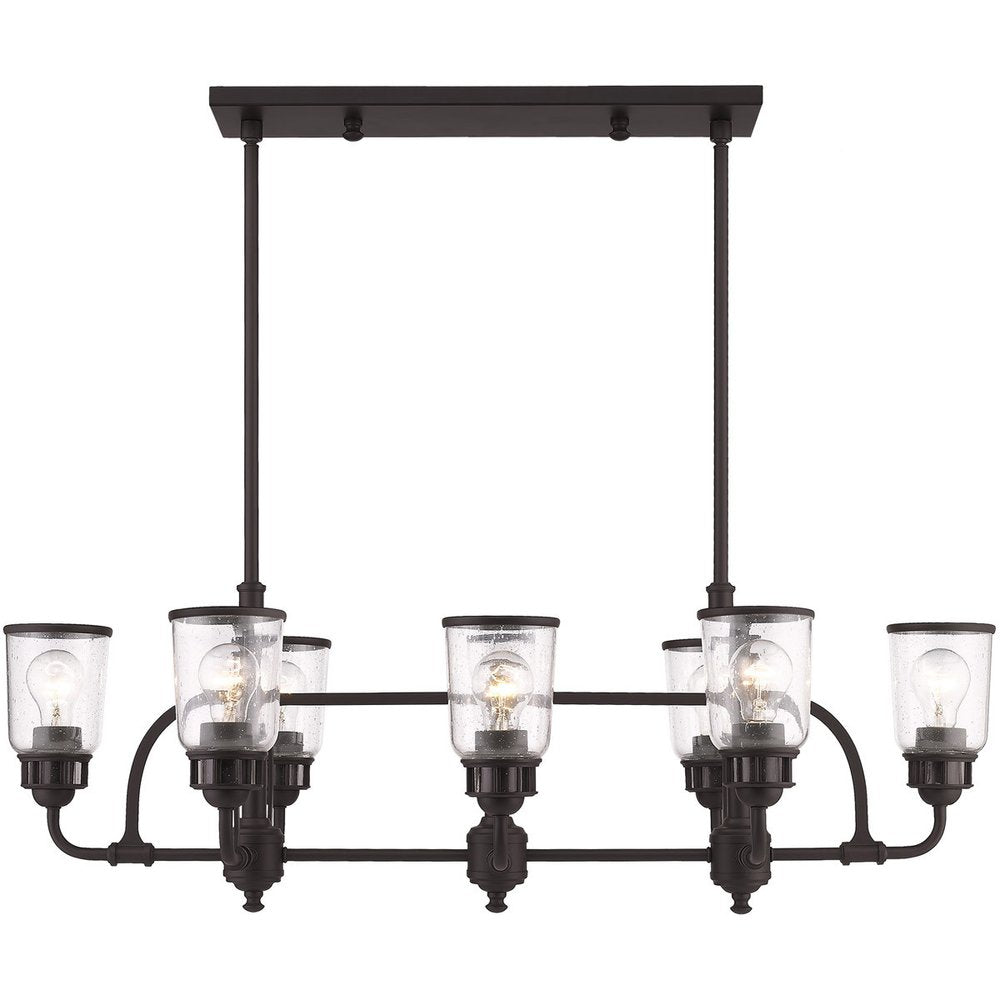 Bronze Eight Light Metal Dimmable Chandelier With Shades HomeRoots