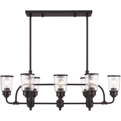 Bronze Eight Light Metal Dimmable Chandelier With Shades HomeRoots
