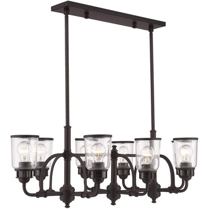 Bronze Eight Light Metal Dimmable Chandelier With Shades HomeRoots
