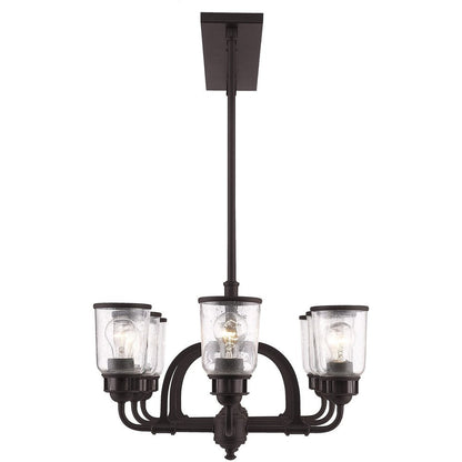 Bronze Eight Light Metal Dimmable Chandelier With Shades HomeRoots