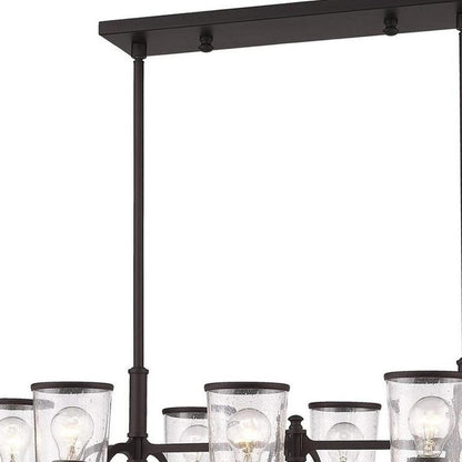 Bronze Eight Light Metal Dimmable Chandelier With Shades HomeRoots