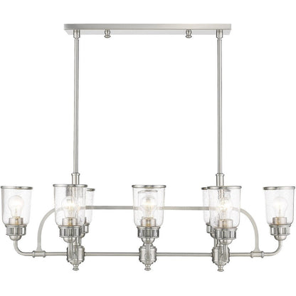 Nickel Eight Light Metal Dimmable Chandelier With Shades HomeRoots
