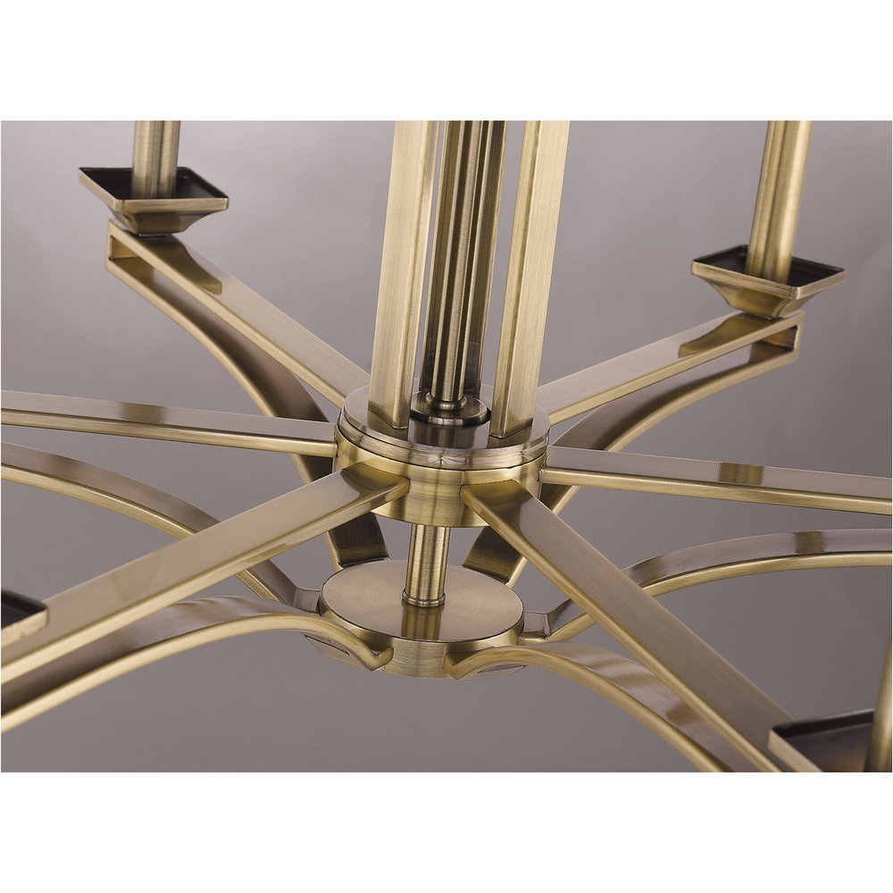 Antiqued Brass Six Light Metal Dimmable Chandelier With Shades HomeRoots