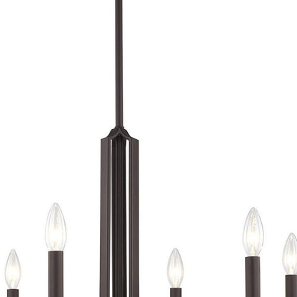 Bronze Six Light Metal Dimmable Chandelier With Shades HomeRoots