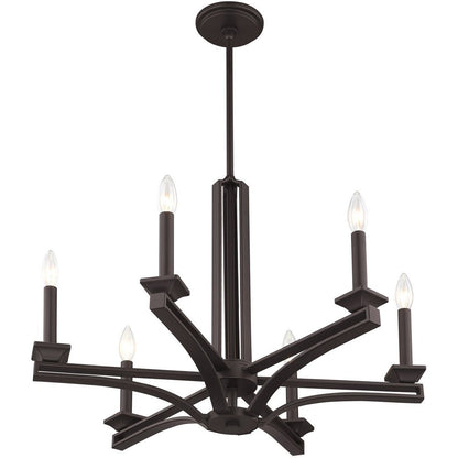 Bronze Six Light Metal Dimmable Chandelier With Shades HomeRoots