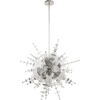 Silver Six Light Metal Dimmable Chandelier With Shades HomeRoots