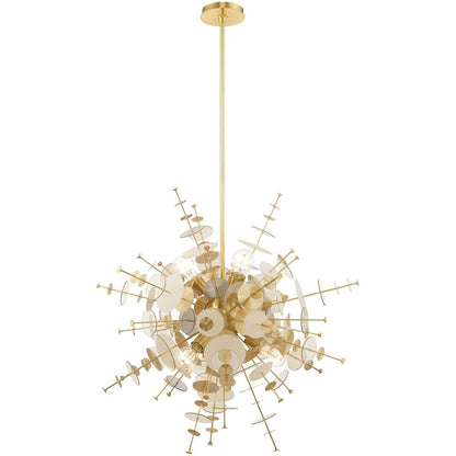 Brass Six Light Metal Dimmable Chandelier With Shades HomeRoots