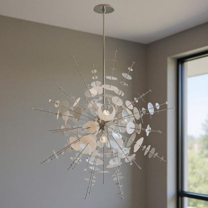 Silver Twelve Light Metal Dimmable Chandelier With Shades HomeRoots