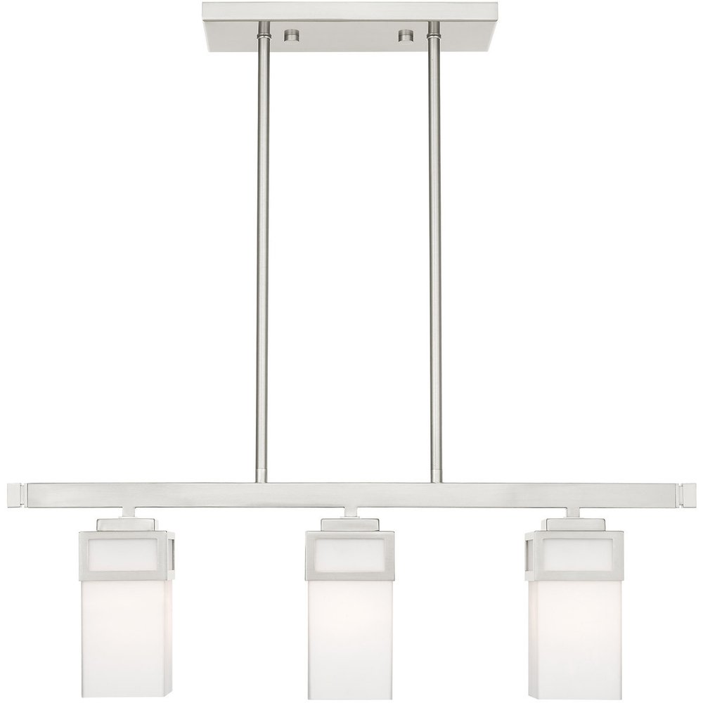 Nickel Three Light Metal Dimmable Chandelier With Shades HomeRoots