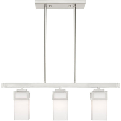 Nickel Three Light Metal Dimmable Chandelier With Shades HomeRoots