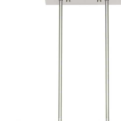 Nickel Three Light Metal Dimmable Chandelier With Shades HomeRoots