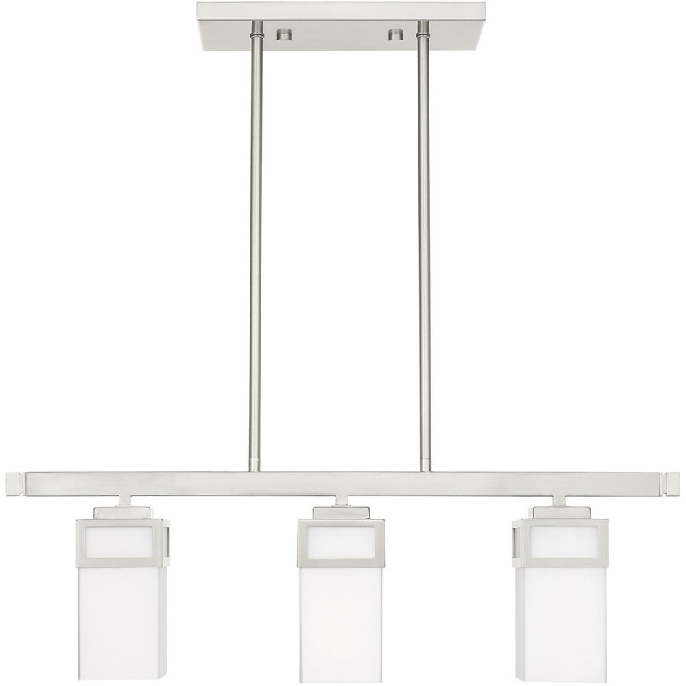 Nickel Three Light Metal Dimmable Chandelier With Shades HomeRoots