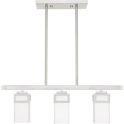 Nickel Three Light Metal Dimmable Chandelier With Shades HomeRoots