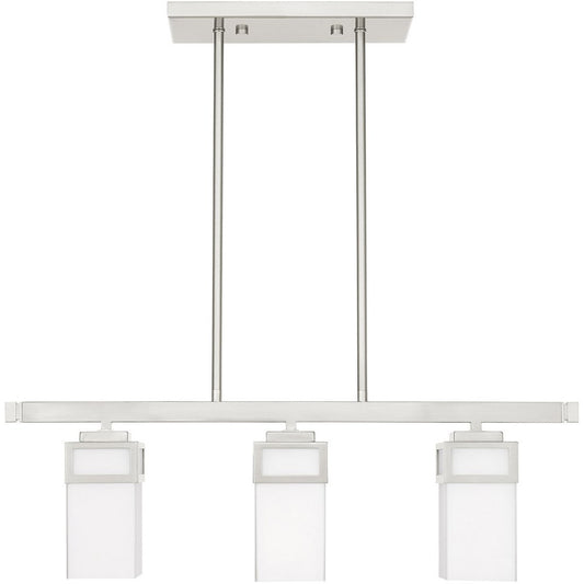 Nickel Three Light Metal Dimmable Chandelier With Shades HomeRoots