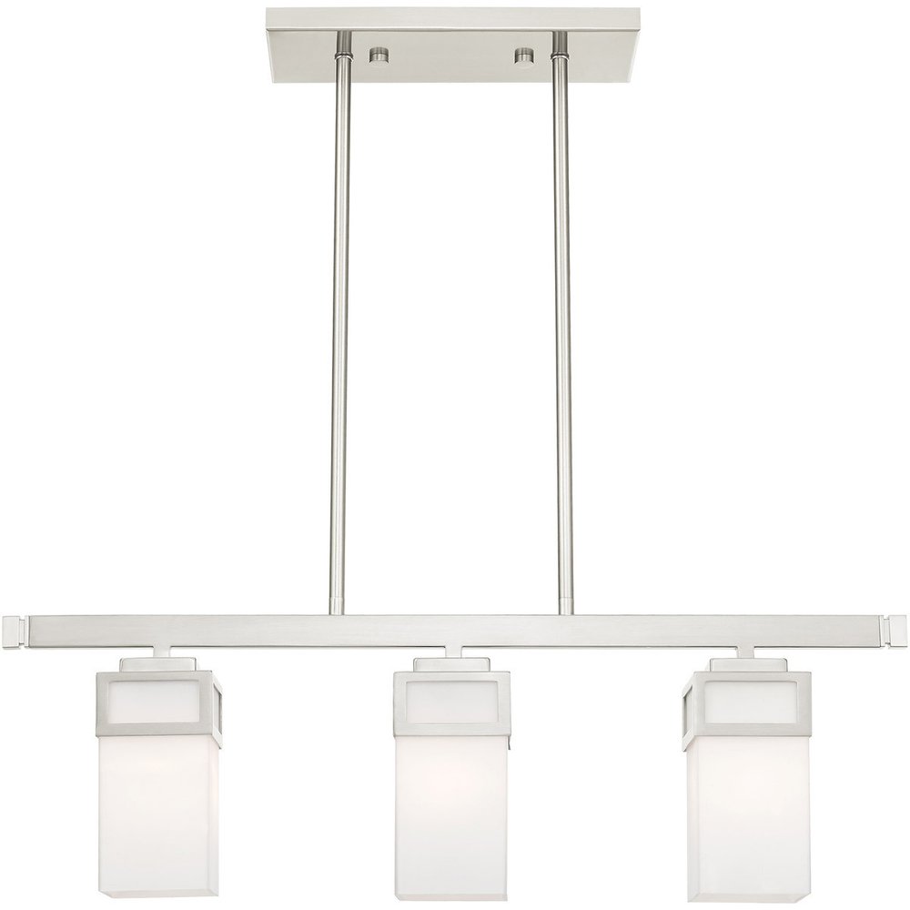 Nickel Three Light Metal Dimmable Chandelier With Shades HomeRoots