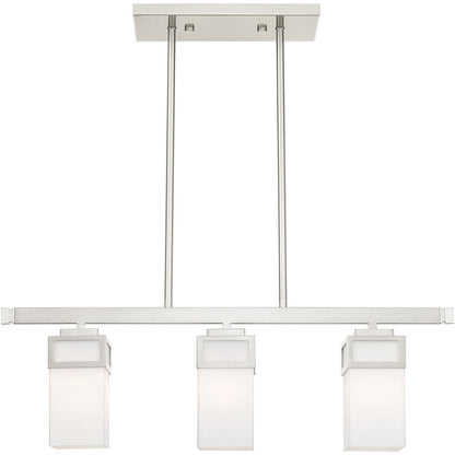 Nickel Three Light Metal Dimmable Chandelier With Shades HomeRoots