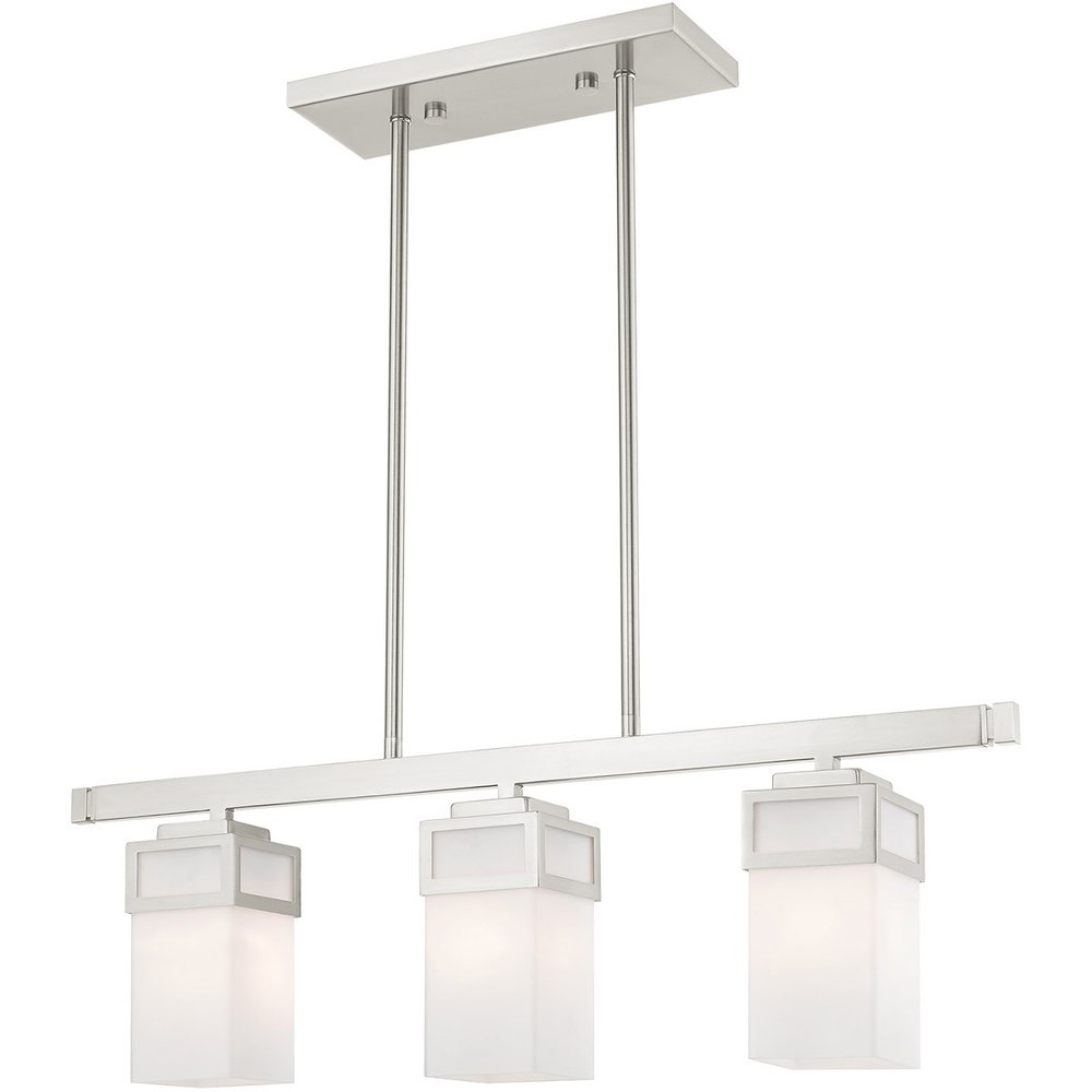 Nickel Three Light Metal Dimmable Chandelier With Shades HomeRoots