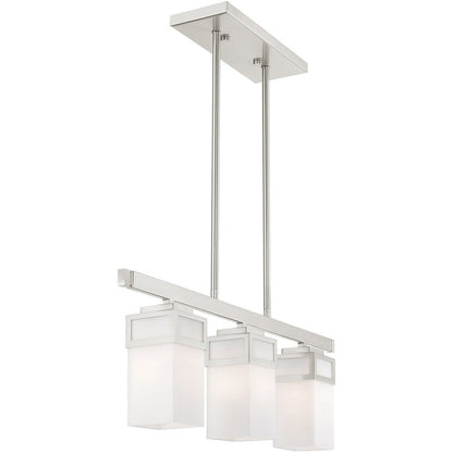 Nickel Three Light Metal Dimmable Chandelier With Shades HomeRoots