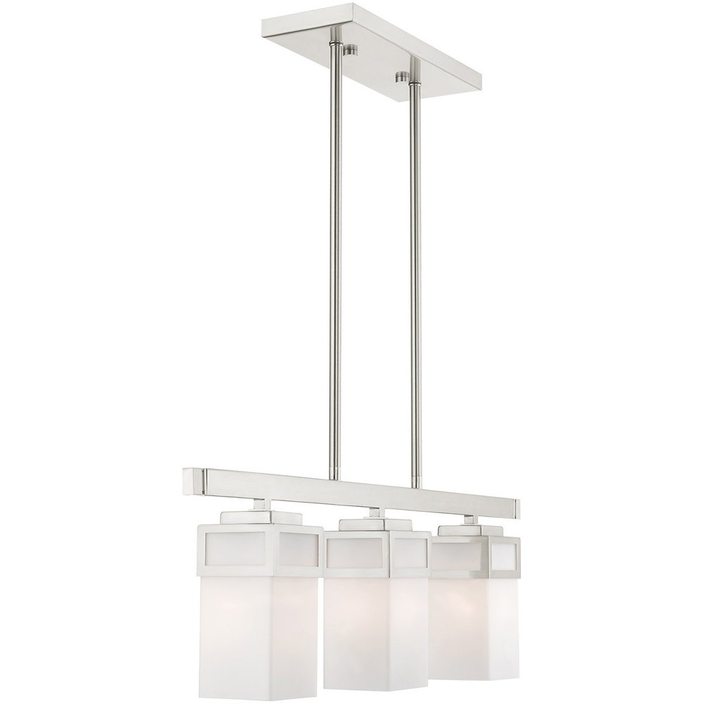 Nickel Three Light Metal Dimmable Chandelier With Shades HomeRoots