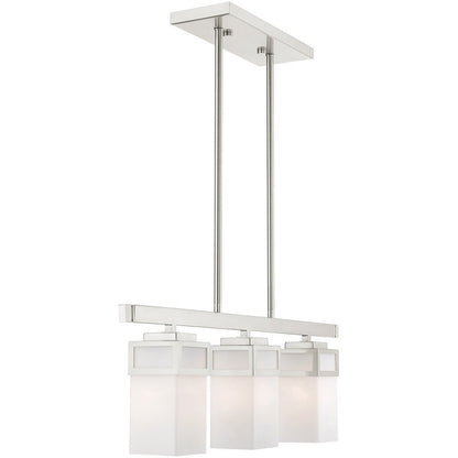 Nickel Three Light Metal Dimmable Chandelier With Shades HomeRoots