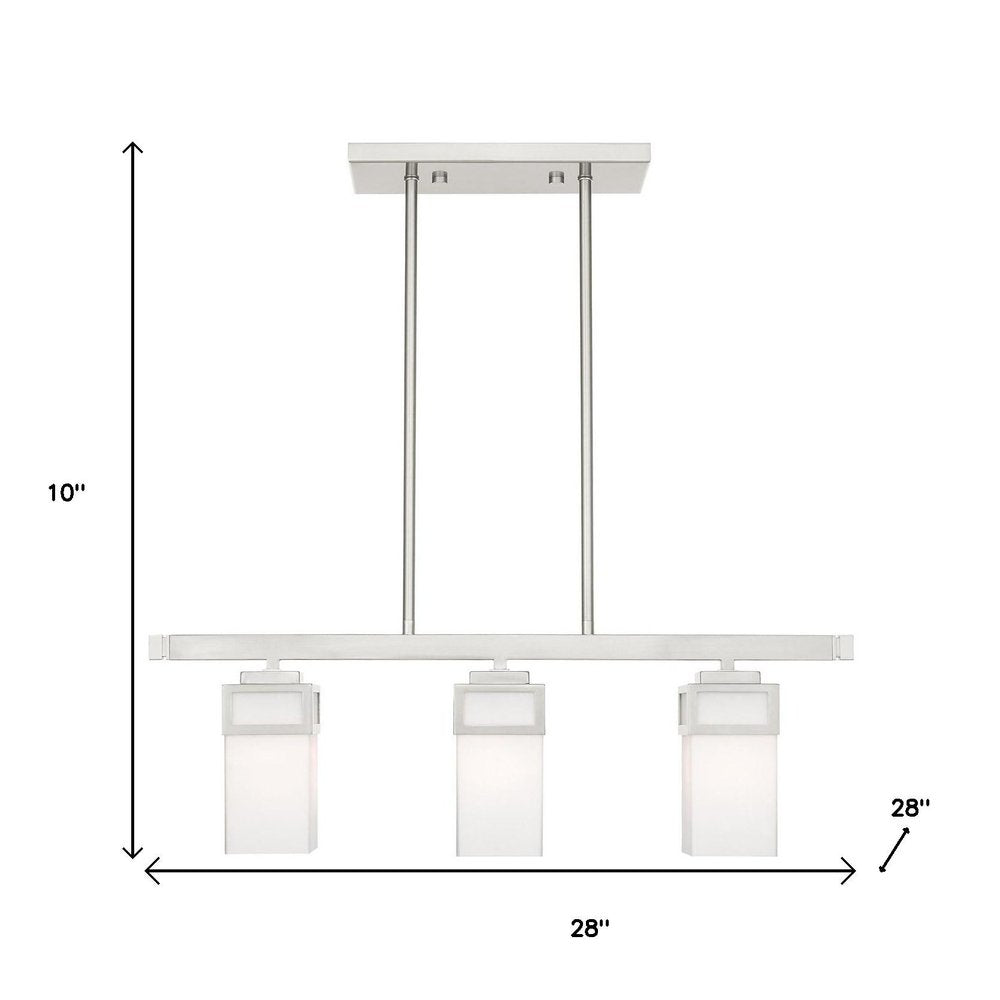Nickel Three Light Metal Dimmable Chandelier With Shades HomeRoots