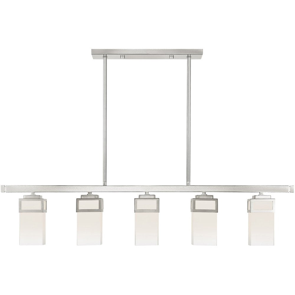 Nickel Five Light Metal Dimmable Chandelier With Shades HomeRoots