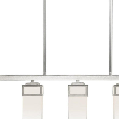 Nickel Five Light Metal Dimmable Chandelier With Shades HomeRoots