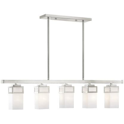 Nickel Five Light Metal Dimmable Chandelier With Shades HomeRoots