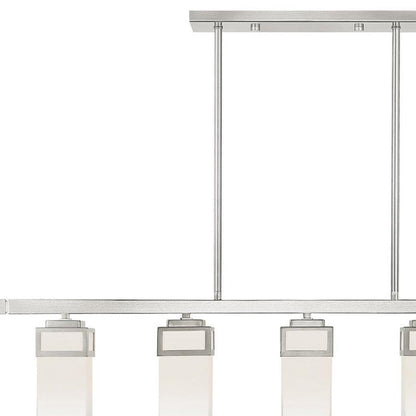Nickel Five Light Metal Dimmable Chandelier With Shades HomeRoots