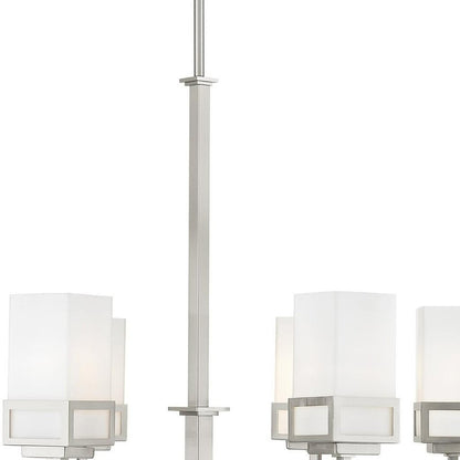 Nickel Six Light Metal Dimmable Chandelier With Shades HomeRoots