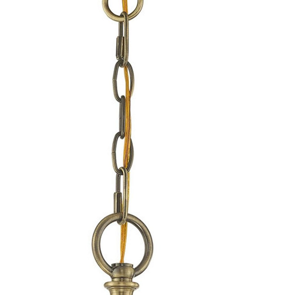 Antiqued Brass Three Light Metal Dimmable Chandelier With Shades HomeRoots