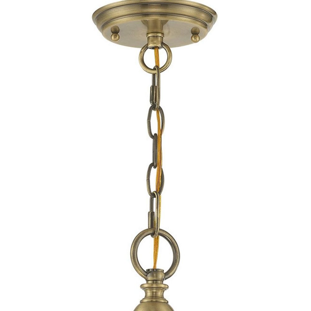 Antiqued Brass Three Light Metal Dimmable Chandelier With Shades HomeRoots