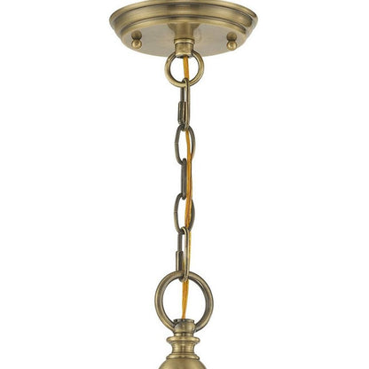 Antiqued Brass Three Light Metal Dimmable Chandelier With Shades HomeRoots