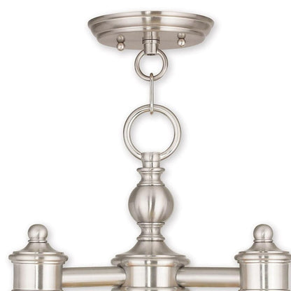 Nickel Three Light Metal Dimmable Chandelier With Shades HomeRoots