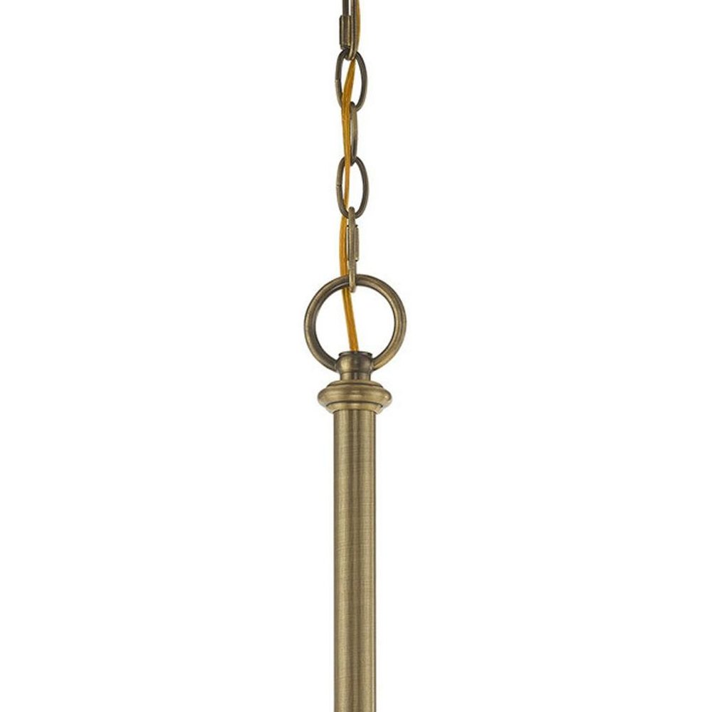 Antiqued Brass Five Light Metal Dimmable Chandelier With Shades HomeRoots