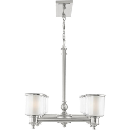 Nickel Eight Light Metal Dimmable Chandelier With Shades HomeRoots