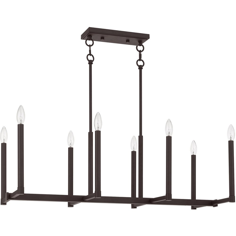 Bronze Eight Light Metal Dimmable Chandelier With Shades HomeRoots