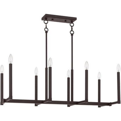 Bronze Eight Light Metal Dimmable Chandelier With Shades HomeRoots