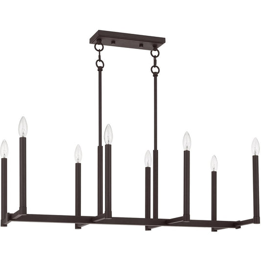 Bronze Eight Light Metal Dimmable Chandelier With Shades HomeRoots