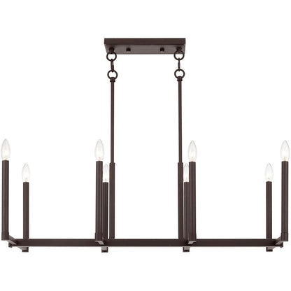 Bronze Eight Light Metal Dimmable Chandelier With Shades HomeRoots