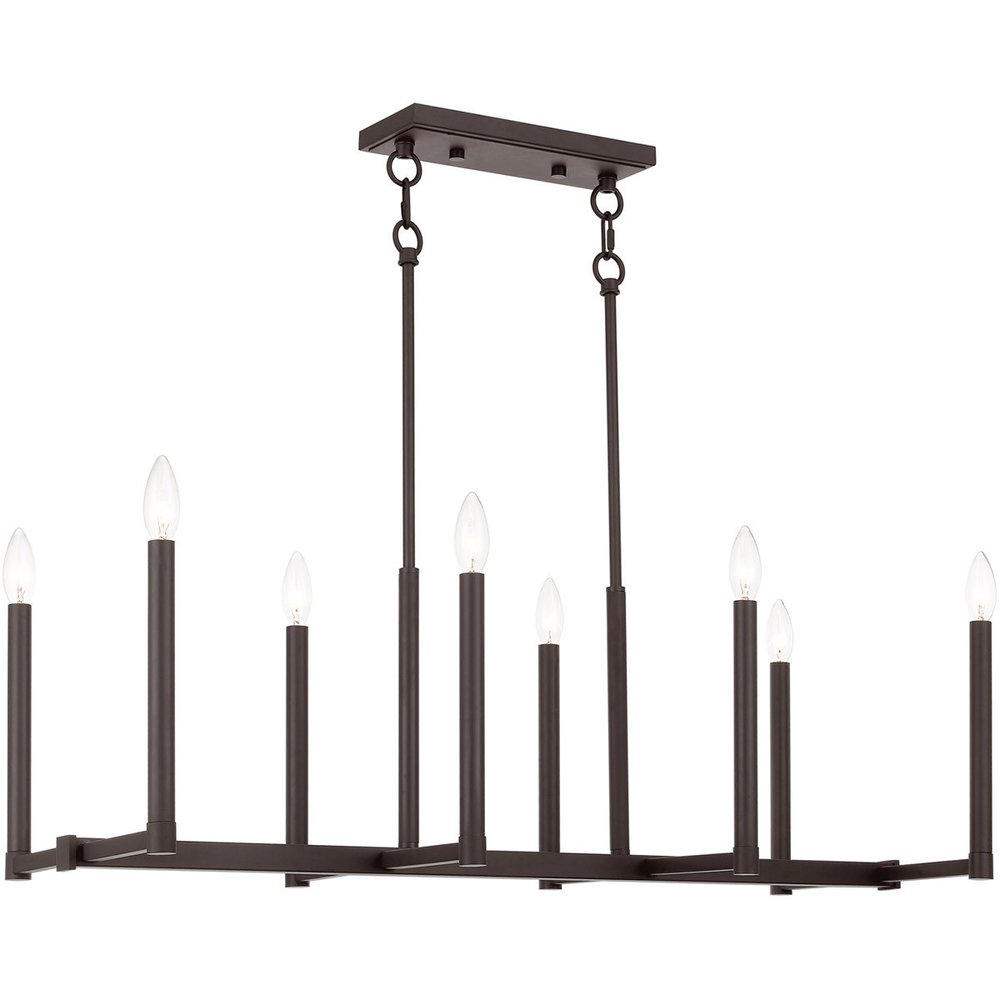 Bronze Eight Light Metal Dimmable Chandelier With Shades HomeRoots
