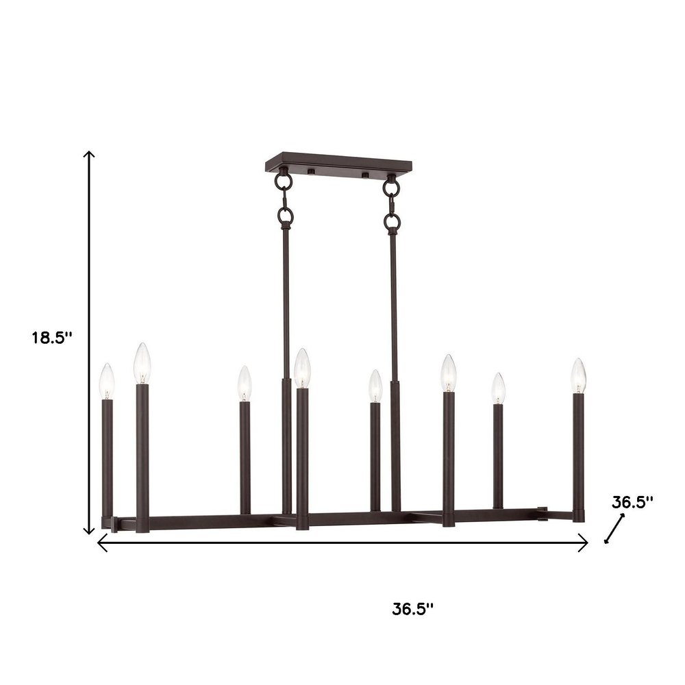 Bronze Eight Light Metal Dimmable Chandelier With Shades HomeRoots