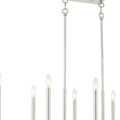 Nickel Ten Light Metal Dimmable Chandelier With Shades HomeRoots