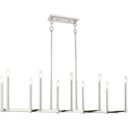 Nickel Ten Light Metal Dimmable Chandelier With Shades HomeRoots