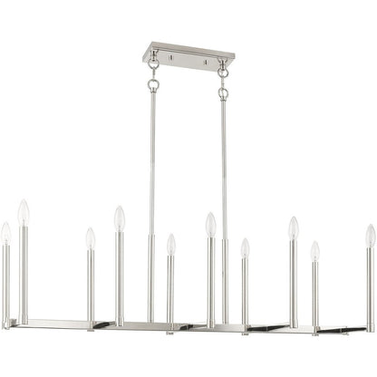 Nickel Ten Light Metal Dimmable Chandelier With Shades HomeRoots