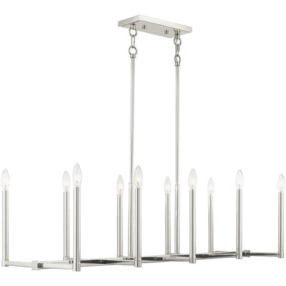 Nickel Ten Light Metal Dimmable Chandelier With Shades HomeRoots