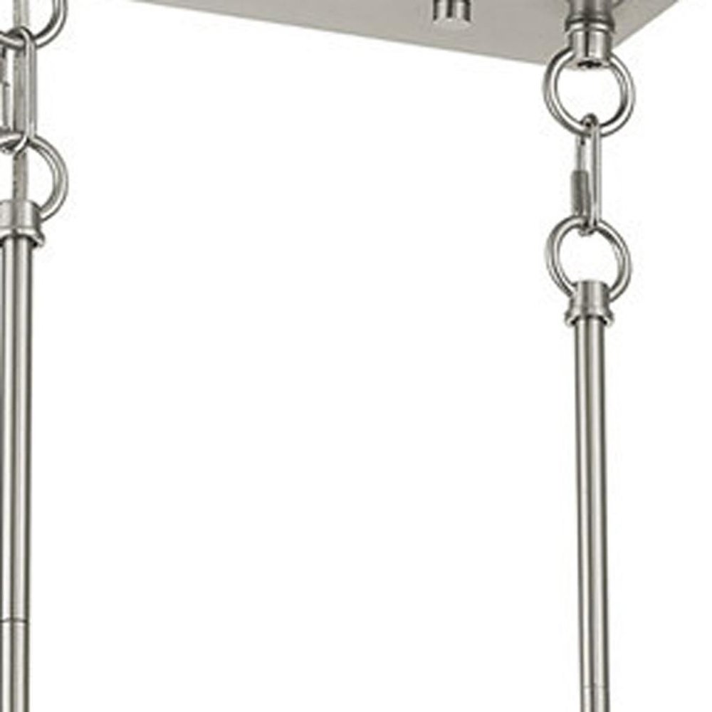 Nickel Ten Light Metal Dimmable Chandelier With Shades HomeRoots